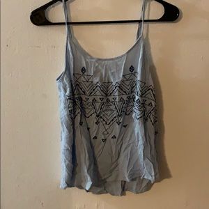 Blue crop top with design